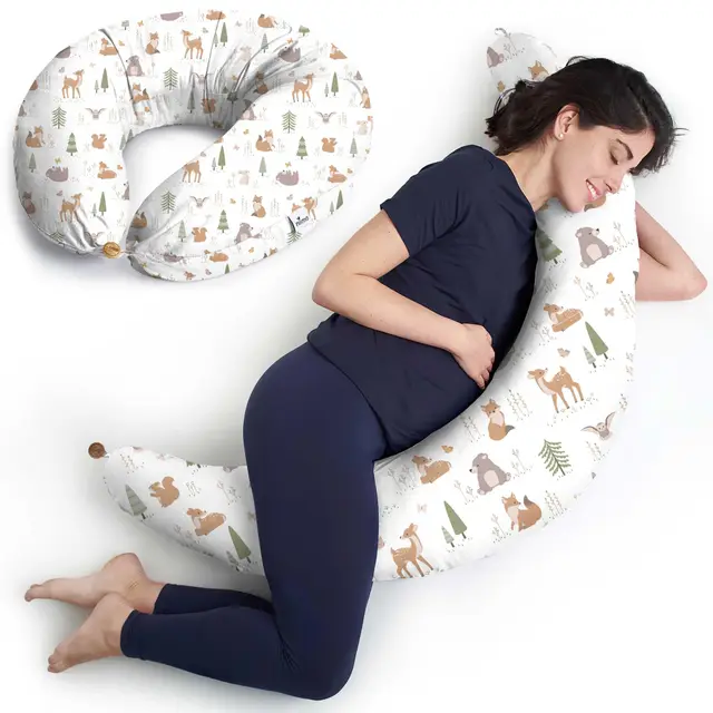 Niimo Coussin de Grossesse et d'allaitement XXL - Housse de Coussin Maternité 100% Coton, Distingué par Deux Prix en 2022, Lavable, Coussin d'allaitement