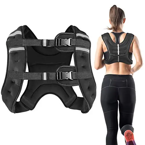 Gilet lesté de 2 kg, 5 kg, 10 kg, gilet lesté pour homme et femme pour la course à pied, l'entraînement, le jogging, la marche, la gym, la musculation