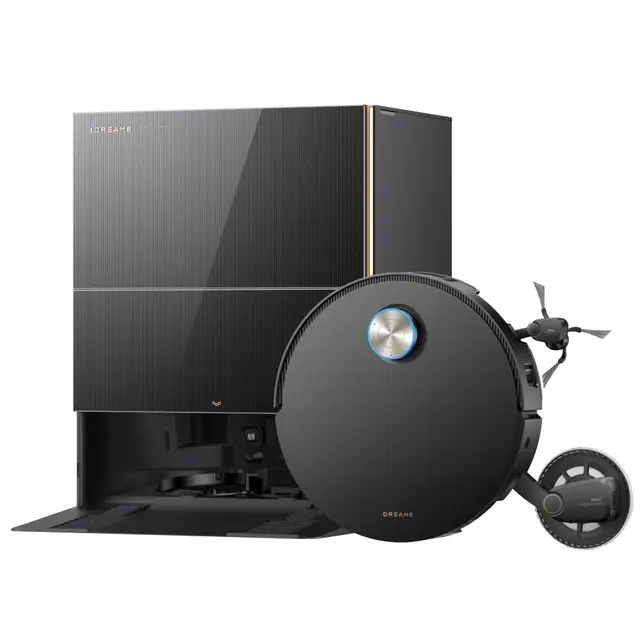 dreame X60 Pro Ultra Complete, Robot Aspirateur et Laveur, 42 000 Pa, UltraExtend à 2 Bras, 2 caméras IA, franchis. Obstacles 10 cm, vidage Auto., Nettoyage Auto. serpillière 100 °C et démêlage 100%