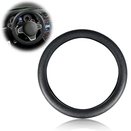 Couvre Volant Voiture Silicone Antidérapant 33-42 cm, Housse de Protection Durable et Élégante, Facile à Installer et à Entretenir, Accessoire Pratique pour Voiture, SUV & Camion – Noir