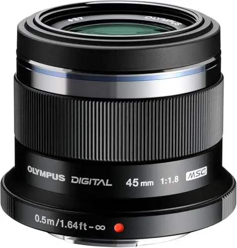 Olympus M.Zuiko Objectif Digital 45mm F1.8, focale Fixe Lumineuse, Compatible Tout Appareil Micro 4/3 (modèles Om System Om-D & Pen, Panasonic G-Series), Noir