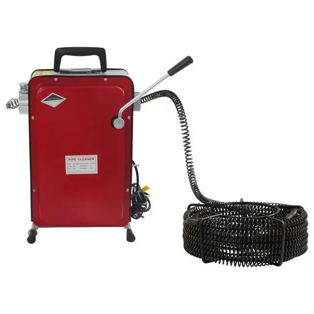 Déboucheur Électrique de Canalisation 240W Machine de nettoyage de tube pour tubes de Ø 20 mm à Ø 100 mm,400 tr/min,6x Coupeurs pour éviers,douches,siphons de sol