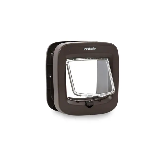 PetSafe - Chatière à Puce Électronique - pour l'intérieur ou à l'extérieur - Accès RFID Multi-Utilisateur pour jusqu'à 40 Animaux - 4 Options de Fermeture, Installation Facile - Marron