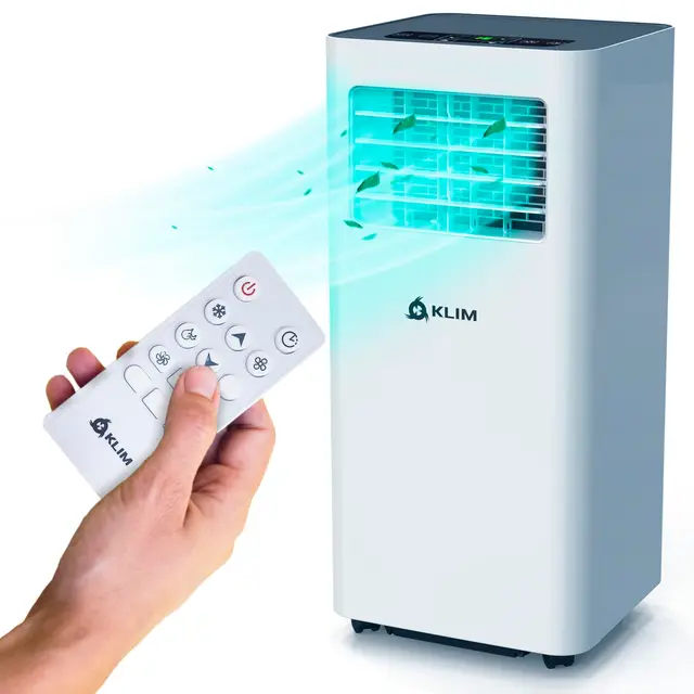 KLIM K9000 - Climatiseur Mobile Silencieux 3 en 1 - Nouveauté - Déshumidificateur - Climatiseur Portable 9000 BTU - Ventilateur et Climatisation - Clim Mobile avec Télécommande - GARANTI 5 ANS