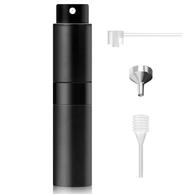 Redamancy Atomiseur Parfum, 8ml Atomiseur de Parfum Rechargeable, Mini Vaporisateur Voyage, Recharge Spray Flacon de Parfum, Femme Homme Portable pour Voyage et Vacances(Noir)