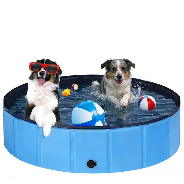 Piscine pour chiens de grande et petite taille, pliable, antidérapante, 80 x 20 cm, en PVC épais, résistante à l'usure, pour chien