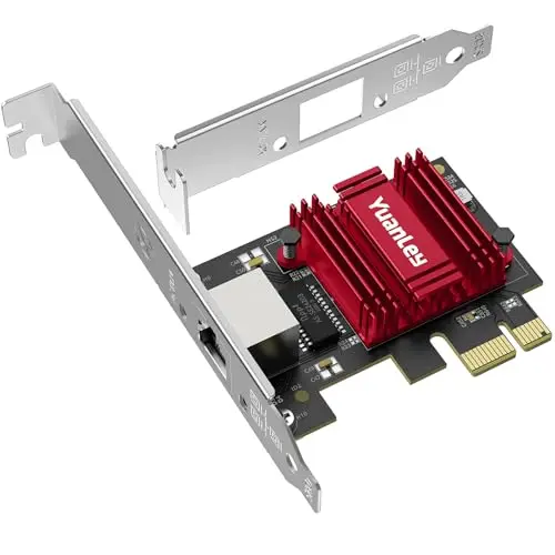 Carte Réseau 2,5G, Adaptateur Ethernet PCIe 2,5Gb YuanLey avec Realtek RTL8125B, Carte LAN PCI Express vers RJ45, NIC 2500Mbps pour Windows/Linux/macOS, Compatible avec Emplacement X1/X4/X8/X16