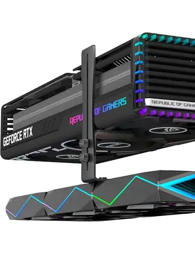 upHere GH9 Support GPU, Alliage d'aluminium Support Carte Graphique, Fan Mounting GPU Sag Bracket pour Cartes Graphiques Universelles, 6-125mm, Noir