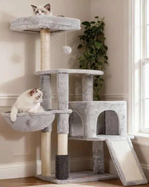 Heybly Arbre à Chat avec Bac à Litière