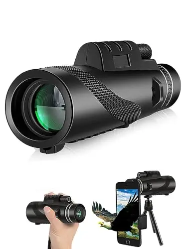Télescope monoculaire 80 x 100, Convient pour Adultes et Enfants, pour l'observation des Oiseaux, la randonnée et Les Concerts, avec Clip de téléphone et Support