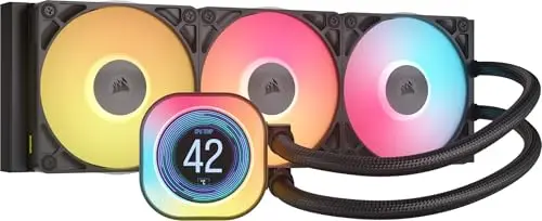 CORSAIR iCUE Link Titan 360 RX LCD Refroidisseur Liquide pour CPU – Chambre de Refroidissement FlowDrive – Intel LGA 1851/1700, AMD AM5/AM4 – 3X RX120 RGB Ventilateurs – iCUE Link Hub Inclus – Noir