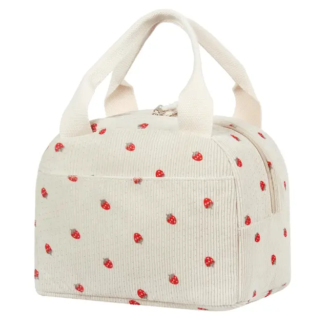BuyCard sac isotherme repas femme – Boîte à déjeuner avec bandoulière réglable | Sac isotherme étanche et résistant à l'huile pour le travail, l'école, les pique-niques et les. (beige)