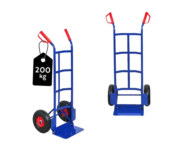 PROREGAL Diable Odin | HxLxP 115x54,5x44,5cm | Capacité de Charge 200kg| Pneus à air | Bleu