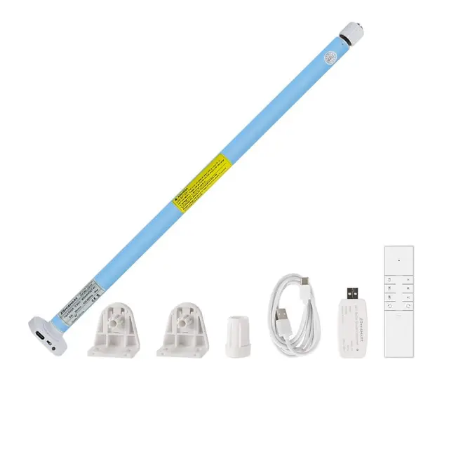 zemismart Tuya Moteur à Rouleau Rechargeable WiFi avec Batterie intégrée Smart Life Blind EngineEcho Google Home Control Minuterie Télécommande avec Application Tuya (avec télécommande 1, pour 25 mm)