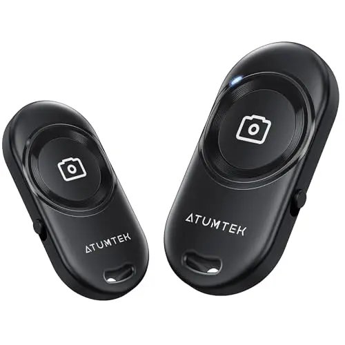 ATUMTEK Télécommande Bluetooth, Déclencheur Bluetooth 5.2 avec Connexion Stable Compatible avec iPhone et Smartphones et Tablettes Android, Idéal pour Selfies et Photos de Groupe