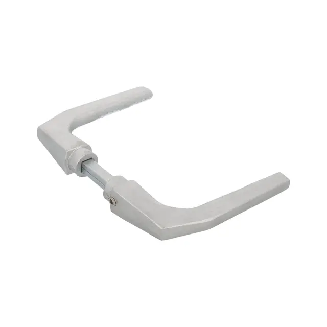 Amig - Set de Poignées sans rosace en aluminium finition argentée mate - 104 x 56 mm - Mod. 2114 - Carré de 8 mm - Pour portes de 35 à 60 mm