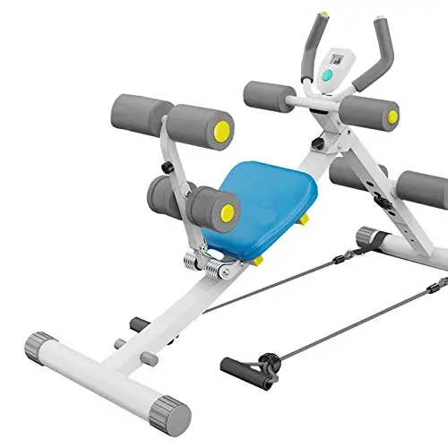 MytaYtAbdominal Crunch Machine, 2 in 1 Sit Up Bank Core Ab Trainer Workout Gym Für Mann Und Frau,Blau