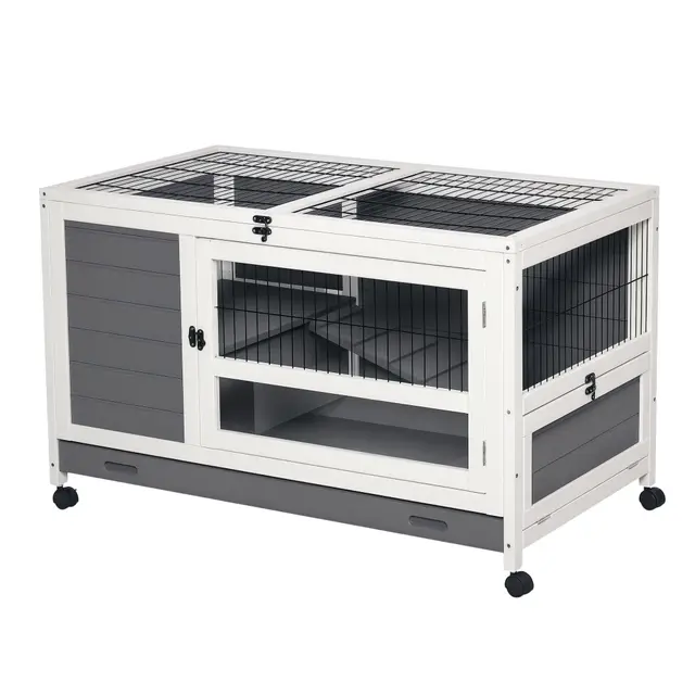 PawHut Villa pour Lapin en Bois