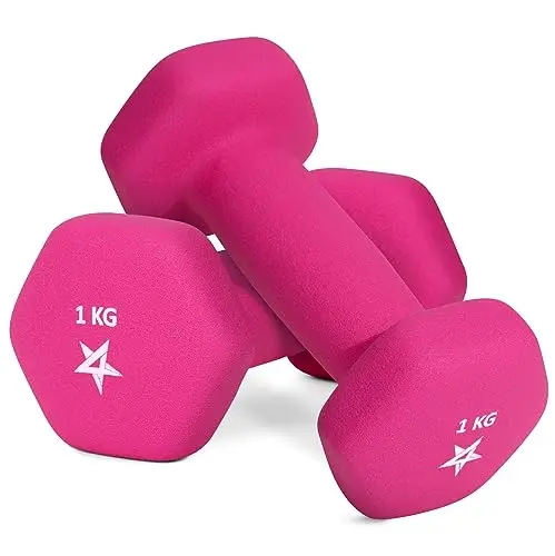 Yes4All d'haltères en néoprène, lot de 2, 1kg, 1.5kg, 2kg, 3kg, 4kg, 5kg, halteres pour musculation yoga pilates fitness