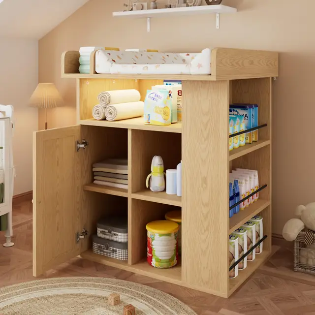 Chellago Commode à Langer Bois Naturel