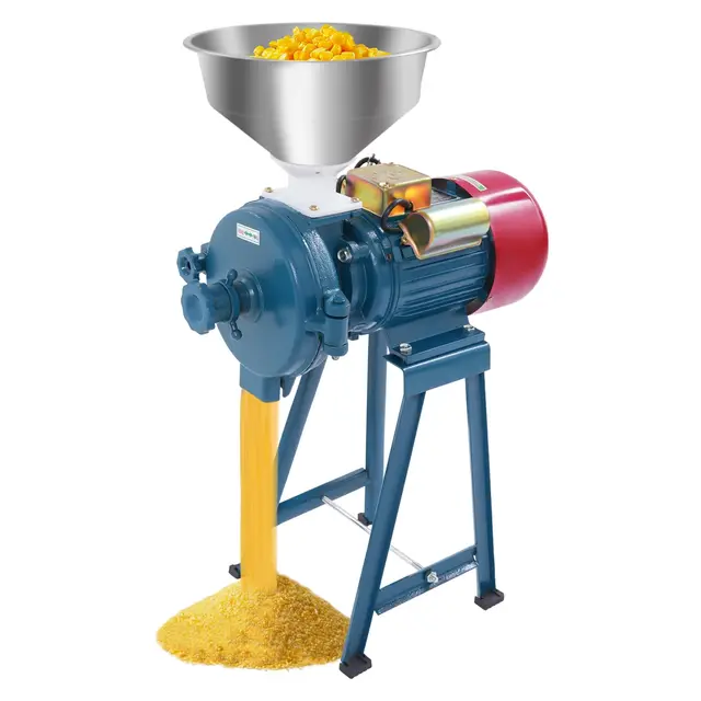 Moulin à Céréales Electrique 2200W pour Grains Maïs Paille Aliments 54kg/h Haute Performance avec Entonnoir en Acier 60 Maille 220V Prise EU
