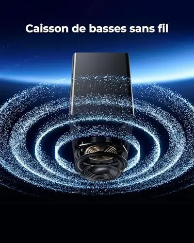 ULTIMEA 2.1 Barre de Son TV avec Caisson de Basses sans Fil, Dolby Atmos, VoiceMX, BassMX, Barre de Son 240W Puissance Max, App Contrôle, HDMI eARC, Optique, Bluetooth® 6.0, Poseidon M40, Modèle 2026