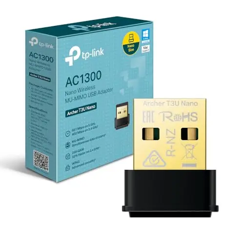 TP-Link Archer T3U Nano Clé WiFi Puissante AC1300Mbps, Adaptateur USB WiFi, Conception Nano Mini, Dongle WiFi, Bi-Bande, MU-MIMO, Brancher et Utiliser, Compatible avec Windows 11/10/8.1/7