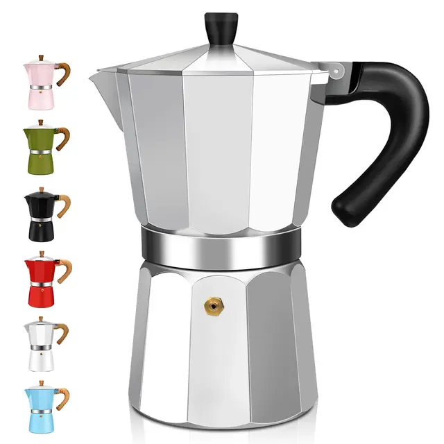 14 Tasse Aluminum Espresso Stovetop Moka Pot Express Coffee Maker Percolator Italian Classic Mocha Coffee Machine for Italian and Cuban Cafe Brewing for Home & Camping 700ml 23oz