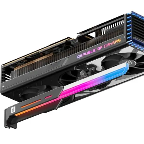 upHere GL7 Support GPU, Alliage Robuste Support Carte Graphique avec 5V ARGB Sync, Hauteur Réglable GPU Sag Bracket pour Cartes Graphiques Universelles, Noir ARGB