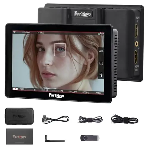 Portkeys LH5P II Moniteur Caméra 2000nit Écran 5,5" Tactile Contrôle Caméra Cadre en métal Bluetooth Compatible avec FX3, A7S III, ZV-E10, R5, R6, C70, BGH1, GH6, BMPCC 4K/6K, Z CAM E2