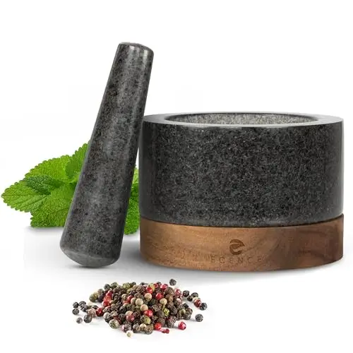 ECENCE Mortier et pilon en granit et acacia