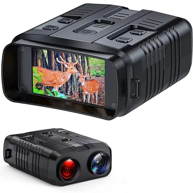 Lunettes de vision nocturne 1080P R19 Digital Night Vision Jumelles Dispositif 4K 3W Infrarouge Night Vision Goggles Recorder Full Dark 300m for La Chasse Camping pour la chasse, le camping et l'obser
