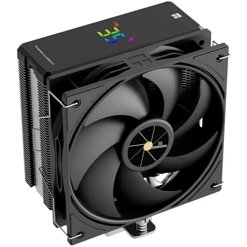 Thermalright Assassin X 120R Digital Black CPU Cooler,Couverture supérieure d'écran numérique,12cm Quiet Fan CPU Air Cooler,Refroidisseur de chaleur informatique,Support AM4/AM5,LGA1851/1700/115X/1200