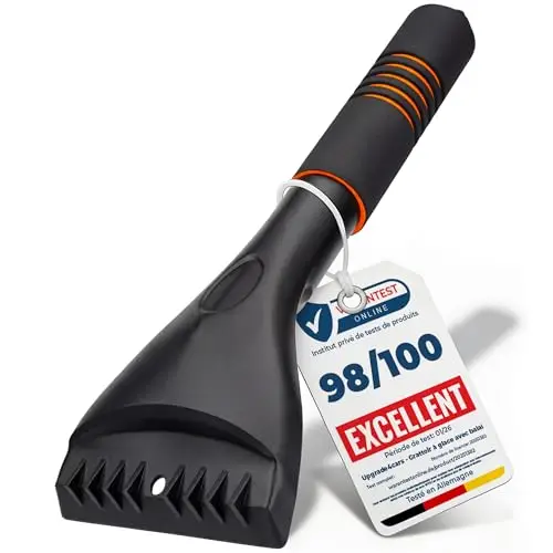 upgrade4cars Grattoir à Glace Voiture Haut de Gamme & Stable | Premium Grattoir Neige avec Poignée Ergonomique | Grattoir Pare-Brise