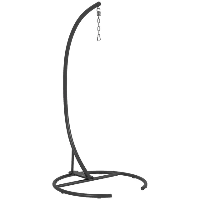 Outsunny Support de Fauteuil Suspendu, Support Chaise Suspendue avec Base Ronde, Cadre en métal Robuste, Charge Max. 150 kg, pour balançoire/œuf/Fauteuil hamac, Ø 102 x 195 cm, Noir