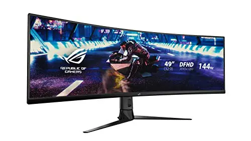 ASUS ROG XG49VQ - Ecran PC Gaming Esport 49" UWQHD - Dalle VA incurvée 1800R - 32:9-144Hz - 3840 x 1080-400cd/m² - Display Port, 2X HDMI et 2X USB 3.0 - AMD FreeSync 2 HDR - AuraSync