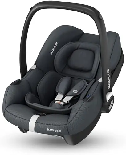 Maxi-Cosi CabrioFix i-Size, Siège Auto Bébé, 0 à 12 mois, 12 kg max., Siège Auto ISOFIX Léger (3,2 kg), Grand Canopy, Ultra-molletonné, Compatible avec les Poussettes Maxi-Cosi, Essential Graphite