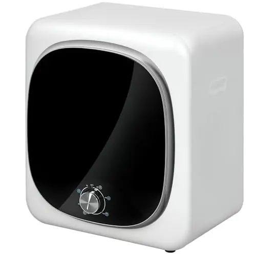 HOMCOM Sèche linge à évacuation compact sèche-linge électrique 800 W 2,5 Kg avec 5 modes de séchage, cuve en acier inoxydable, charge frontale, pour appartement, maison, camping-cars, blanc