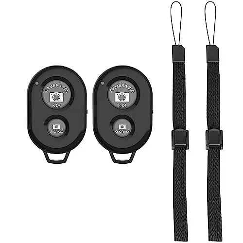 Télécommande Bluetooth d'obturateur de Caméra vec Dragonne, Cliceur Photo Bluetooth Compatible avec i-OS et Android/Phone/Pad/et Autres[2PCS]