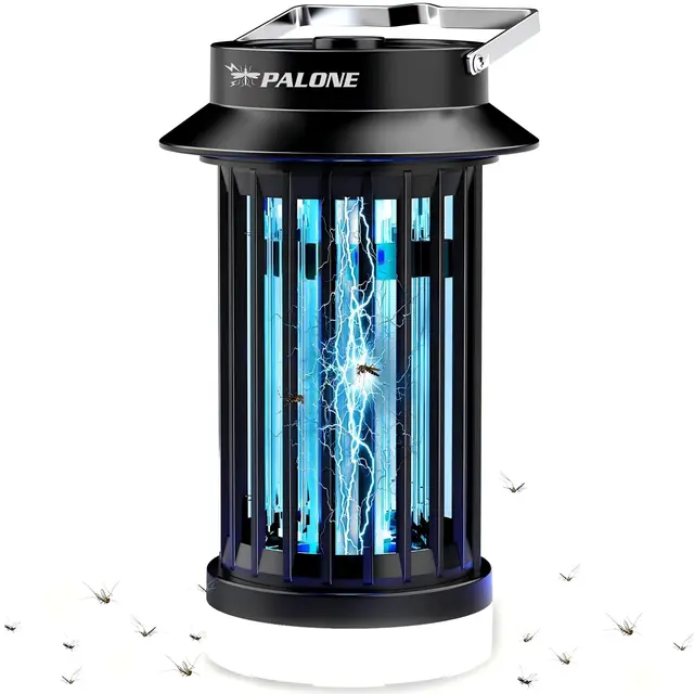 PALONE Lampe Anti Moustique USB-C, Tue Mouche Electrique à LED Portable, Lampe Anti-Mouche UV 4200V à Courant Continu, Éliminateur Efficace Portée 140 m², Cadeau Pratique pour Le Camping en Plein Air