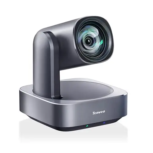Tenveo Caméra PTZ 4K Streaming Camera avec Suivi Automatique IA USB3.0/HDMI/RJ45(PoE) Caméra de Conférence Zoom Optique 12X pour Church Live Streaming Teams Visioconférence Zoom OBS Youtube