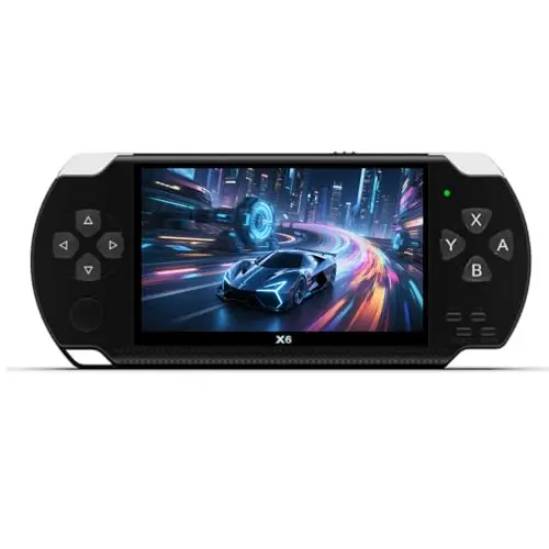 Console de Jeu Portable rétro YHFITN 4,3 Pouces - Jeux Classiques intégrés, Console de Jeux vidéo Portable avec Connexion TV, Batterie Rechargeable et Extension par Carte TF (Black)