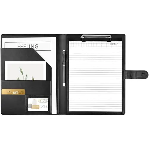 Porte Documents A4, Porte bloc A4 à rabat avec pince pour tenir les documents, Range Documents, Trieur Organiseur Portfolio Planchettes Porte-formulaires