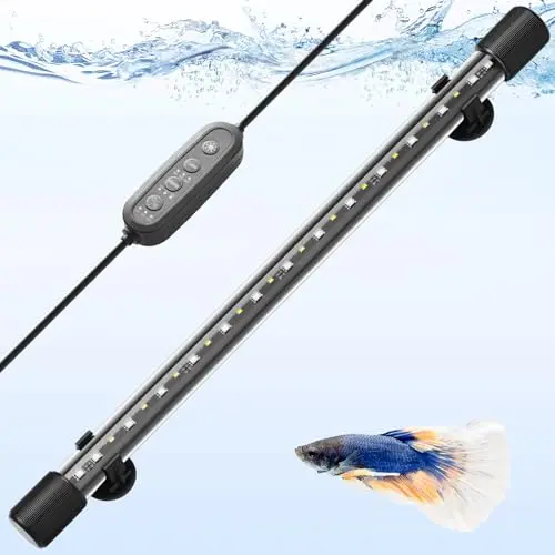 48cm Lampe pour Aquarium 24/7 avec LED RGBW à Spectre Complet, Rampe pour Aquarium Etanche IP68 avec Régulation de Luminosité, Minuterie et Ajustement de Couleur