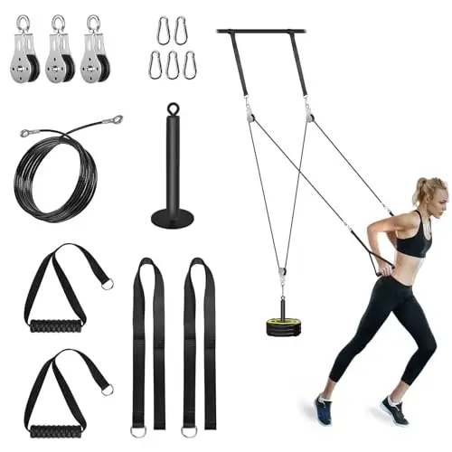 Poulie Musculation, Fitness Musculation Poulie Tirage, Entraînement des Bras LAT pulldown Machine Équipement pour Biceps Curl, Extensions de Triceps