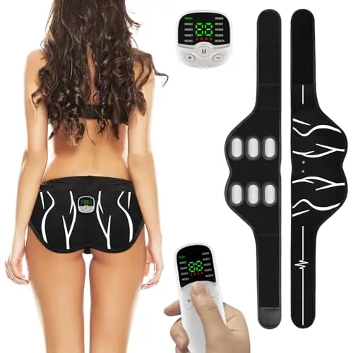 EMS Electrostimulateur,Musculaire Fessier Appareil Electrostimulation Musculaire en Feuille D'aluminium, Électrostimulateur Avec Télécommande Aide à Développer les Muscles Fessier, pour Femme et Homme