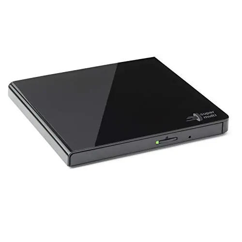 Hitachi-LG GP57EB40 Lecteur DVD/CD Externe USB 2.0 Portable Compact DVD-RW CD ROM Graveur de DVD pour Ordinateur de Bureau Portable Windows et Mac OS avec connectivité TV - Noir
