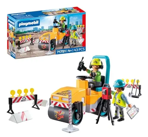 Playmobil | Action Heroes | Chantier Routier | Jouet pour Enfants | Set de Construction | Jouet pour Enfants à partir de 4 Ans | 71751