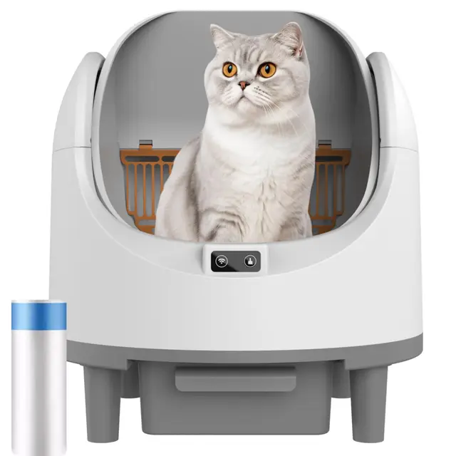 Bac Litiere pour Chat, Litiere Chat Autonettoyante XXL, Fonction Anti Odeur, Fonctionne Silencieusement, À Aire Ouverte, Robot Litière Automatique, Self Cleaning Cat Litter Box für Voyage