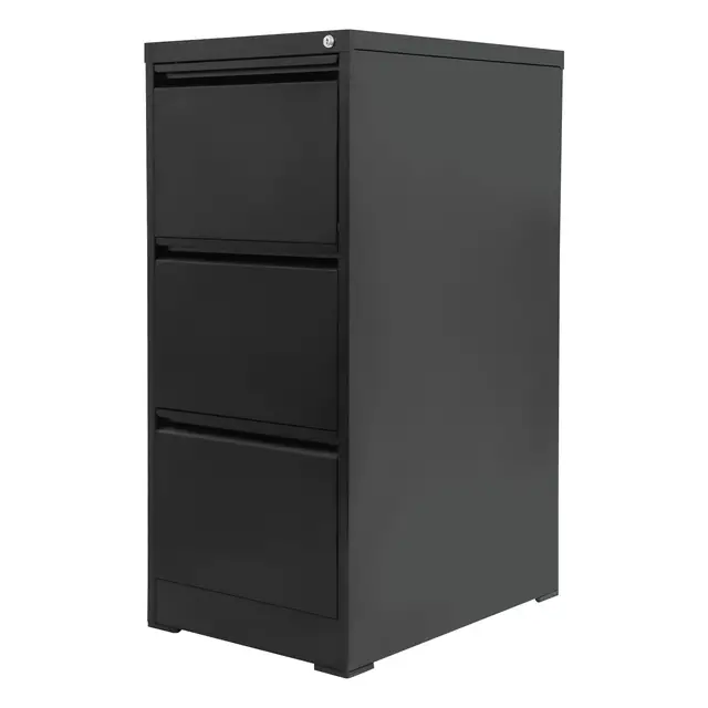 Armoire de rangement verrouillable avec 3 tiroirs, support d'imprimante, armoire de bureau en métal pour bureau à domicile, armoire de rangement pour formats A4 et lettres, noire